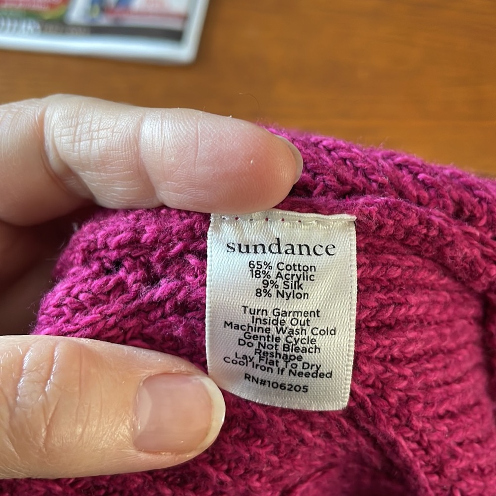 Sundance Size Lp. Open Weave Knit. Raspberry Colo… - image 5